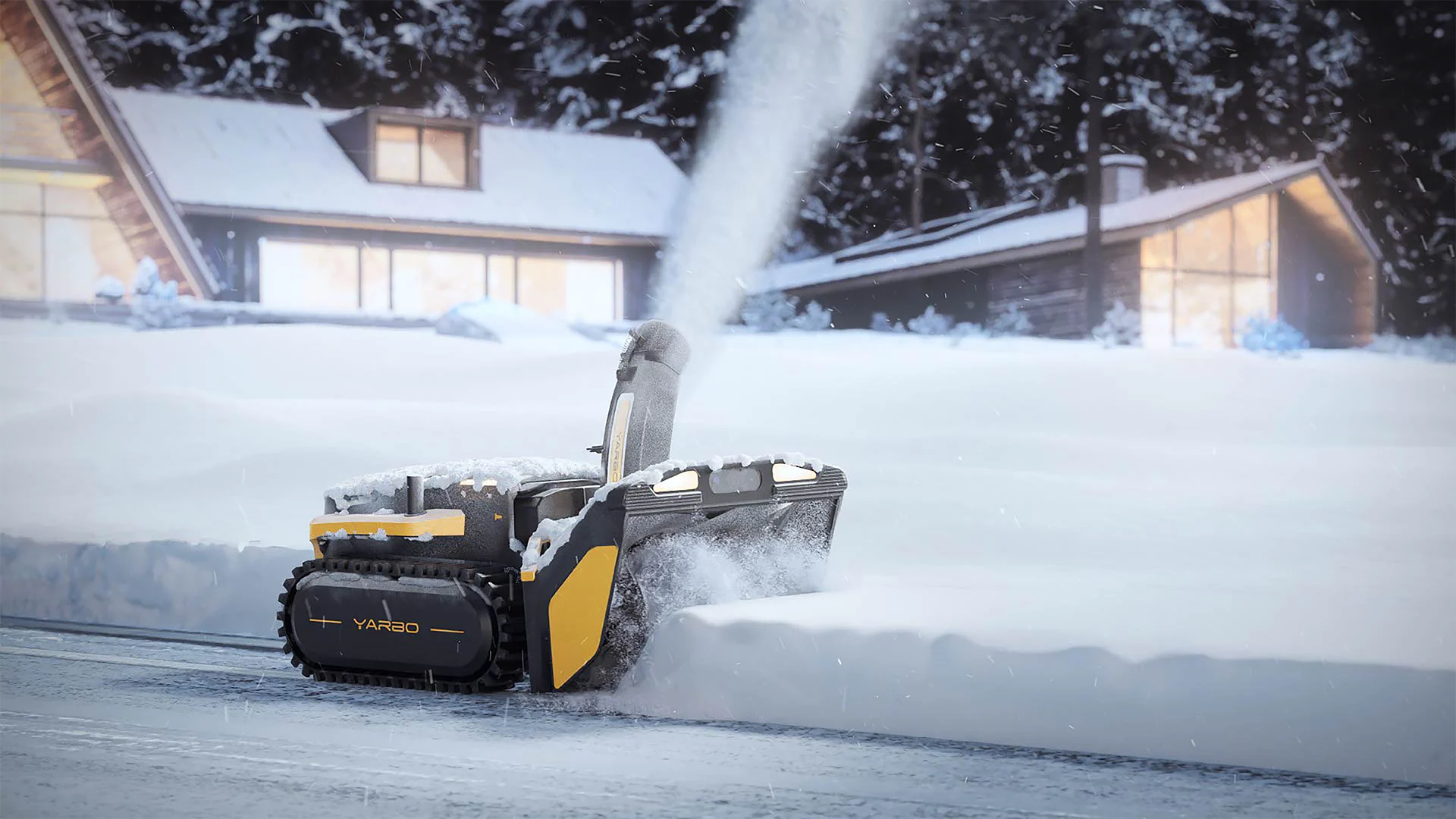 Yarbo autonomous snow blower robot clearing driveway in Ottawa winter